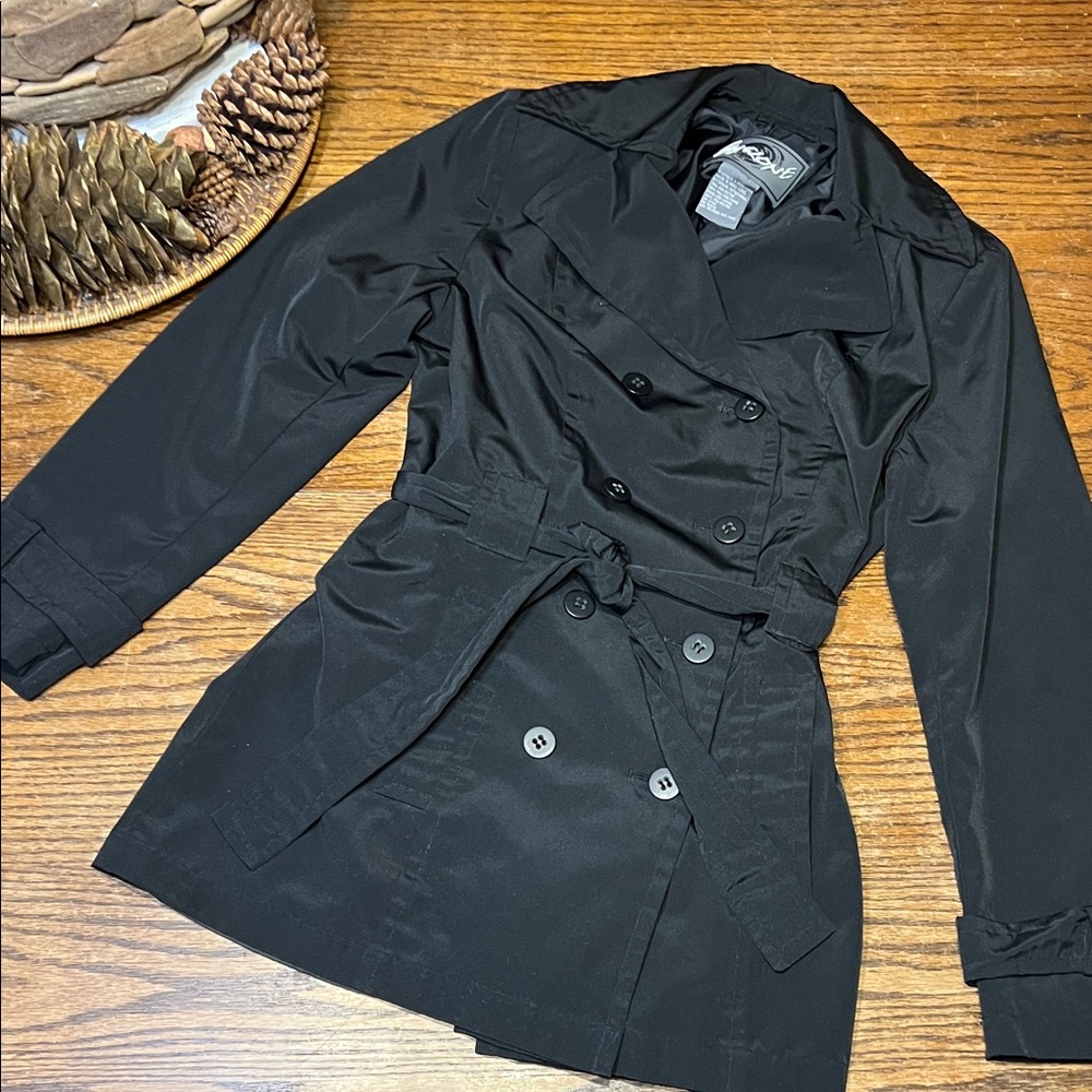 Cyclone water resistant Black Double-Breasted Trench Coat